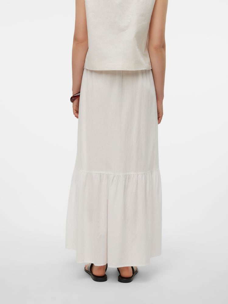 VERO MODA White Tiered Summer Maxi Skirt - Image 2 of 6
