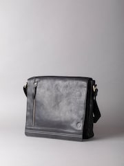 Lakeland Leather Black Large Keswick Leather Messenger Bag - Image 1 of 7