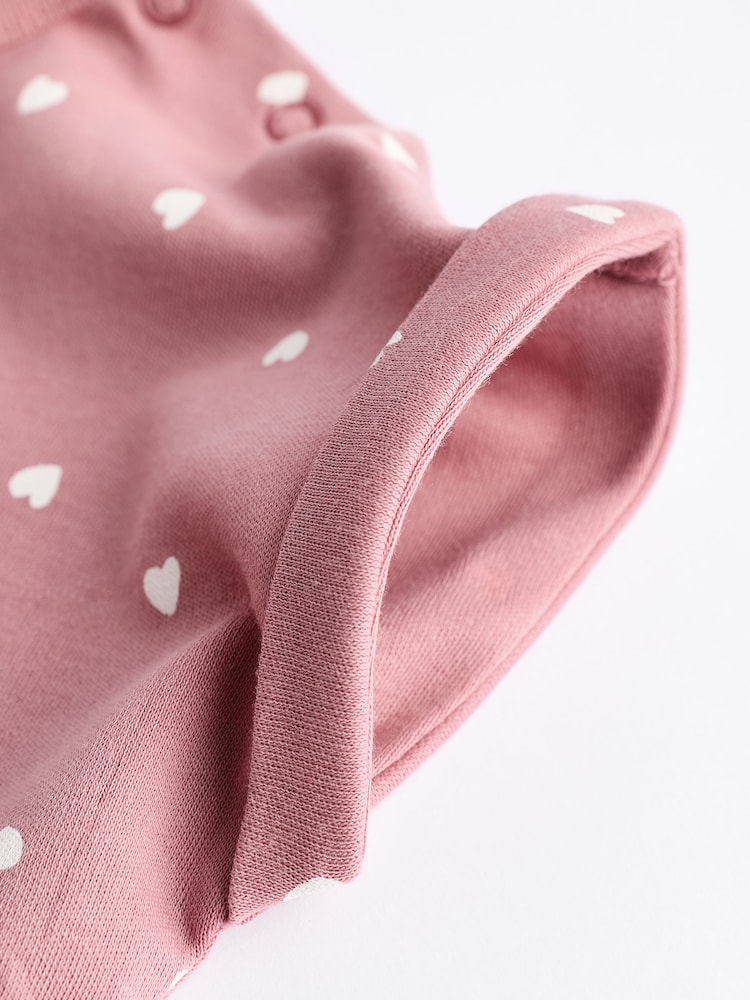 Pink Spot/ Stripe 100% Cotton Baby Rompers 3 Pack - Image 10 of 11