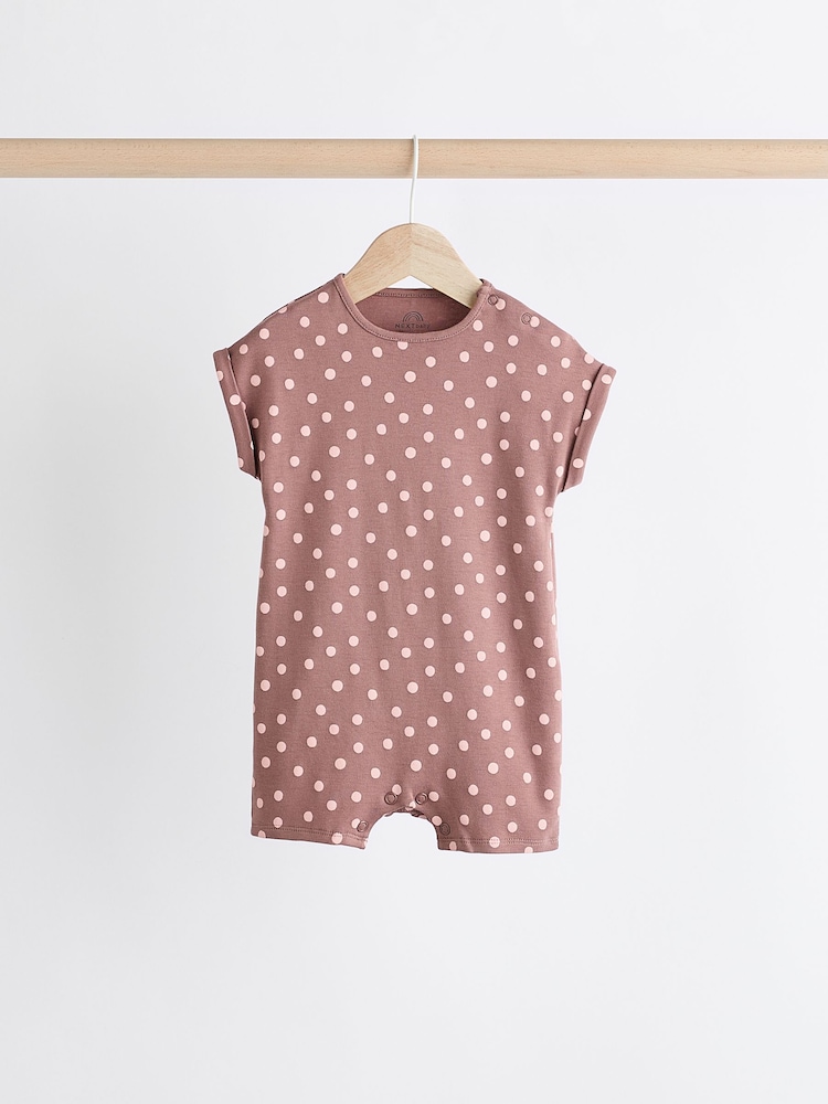 Pink Spot/ Stripe 100% Cotton Baby Rompers 3 Pack - Image 6 of 11