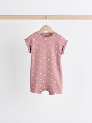 Pink Spot/ Stripe 100% Cotton Baby Rompers 3 Pack - Image 7 of 11