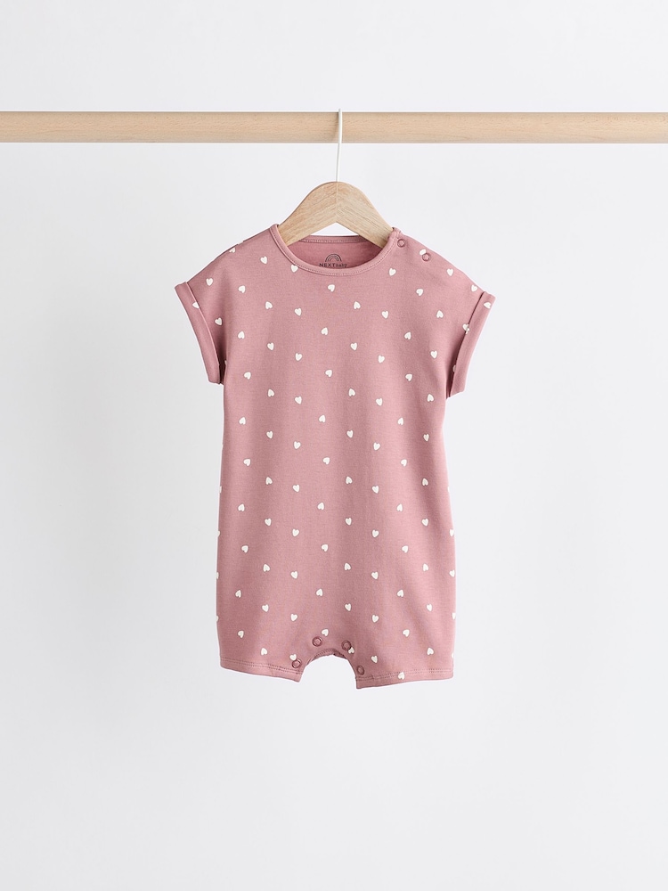 Pink Spot/ Stripe 100% Cotton Baby Rompers 3 Pack - Image 7 of 11