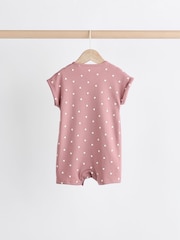 Pink Spot/ Stripe 100% Cotton Baby Rompers 3 Pack - Image 8 of 11