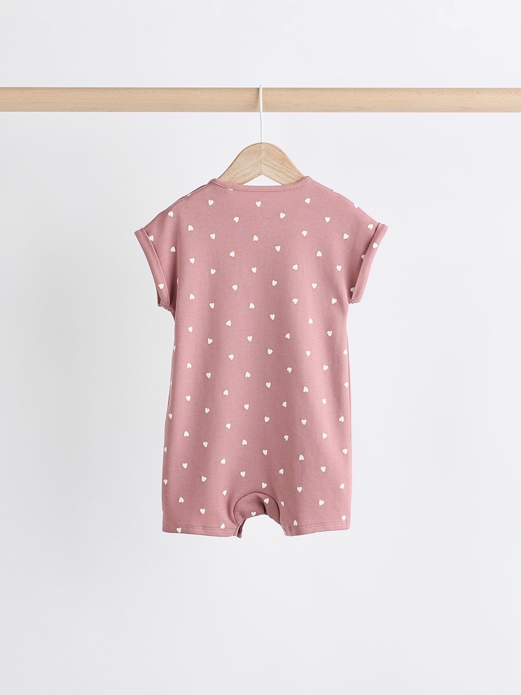 Pink Spot/ Stripe 100% Cotton Baby Rompers 3 Pack - Image 8 of 11