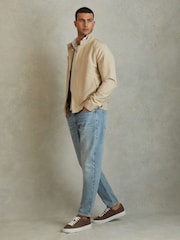 Reiss Mid Brown Finley Nubuck Nubuck Leather Low Top Trainers - Image 2 of 5