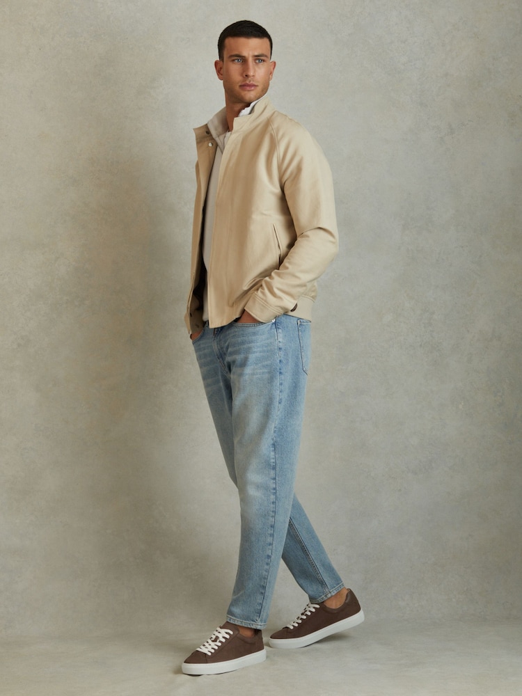 Reiss Mid Brown Finley Nubuck Nubuck Leather Low Top Trainers - Image 2 of 5