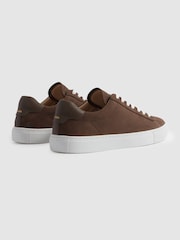 Reiss Mid Brown Finley Nubuck Nubuck Leather Low Top Trainers - Image 4 of 5