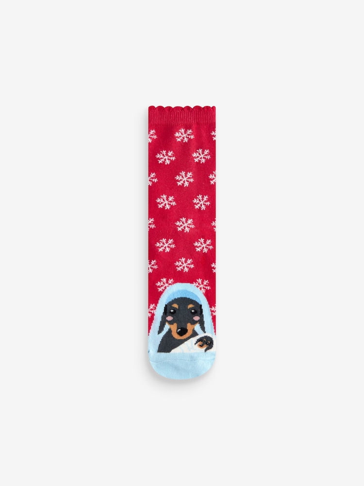 Nativity Dogs Christmas Pattern Ankle Socks 4 Pack - Image 5 of 5