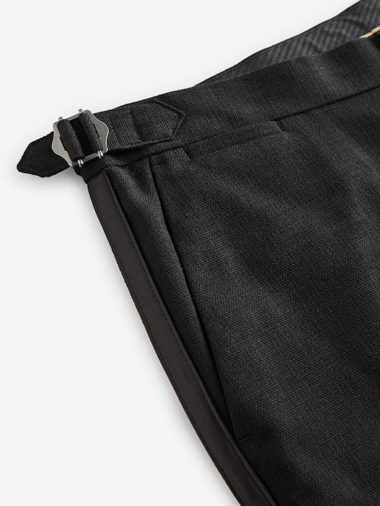 Noir - Slim Fit (Slim Fit) - Pantalon de smoking ajustable avec laine - Image 8 of 10