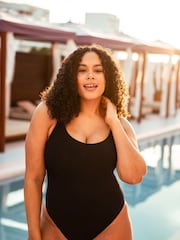 Curvy Kate Deep Dive Black Swimsuit - Image 1 of 5