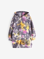 Black Pink Tie Dye Printed Longline Hoodie (3-16yrs) - Image 5 of 9