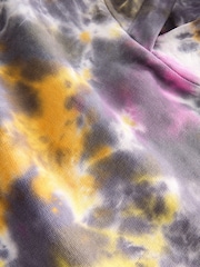 Black Pink Tie Dye Printed Longline Hoodie (3-16yrs) - Image 7 of 9