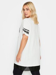 Yours Curve White 'California'  Print Varsity Top - Image 3 of 5