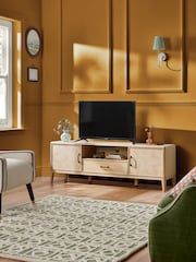 Nina Campbell Light Oak Wide Tedworth Up to 60 Inch TV Unit - Image 1 of 7