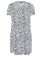Evans Blue Notch Neck Dress With Pockets - Image 6 of 6