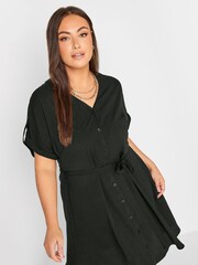 Yours Curve Black Utility Shirt Dress - Image 4 of 4