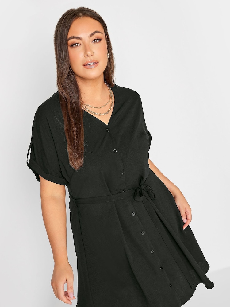Yours Curve Black Utility Shirt Dress - Image 4 of 4