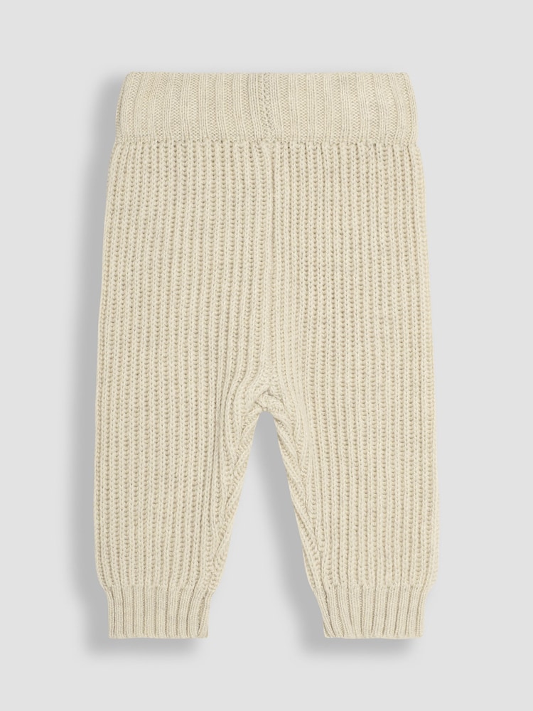 JoJo Maman Bébé Cream Cable Knit Jumper & Trouser Baby Set - Image 3 of 4