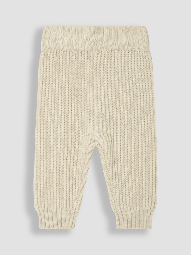 JoJo Maman Bébé Cream Cable Knit Jumper & Trouser Baby Set - Image 4 of 4
