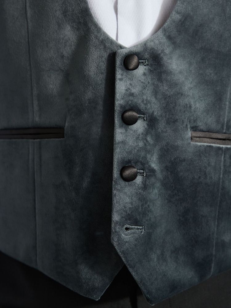 Gris de charbon de bois - Gilet en velours - Image 5 of 9