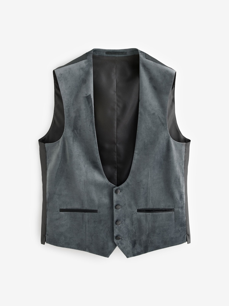 Gris de charbon de bois - Gilet en velours - Image 6 of 9