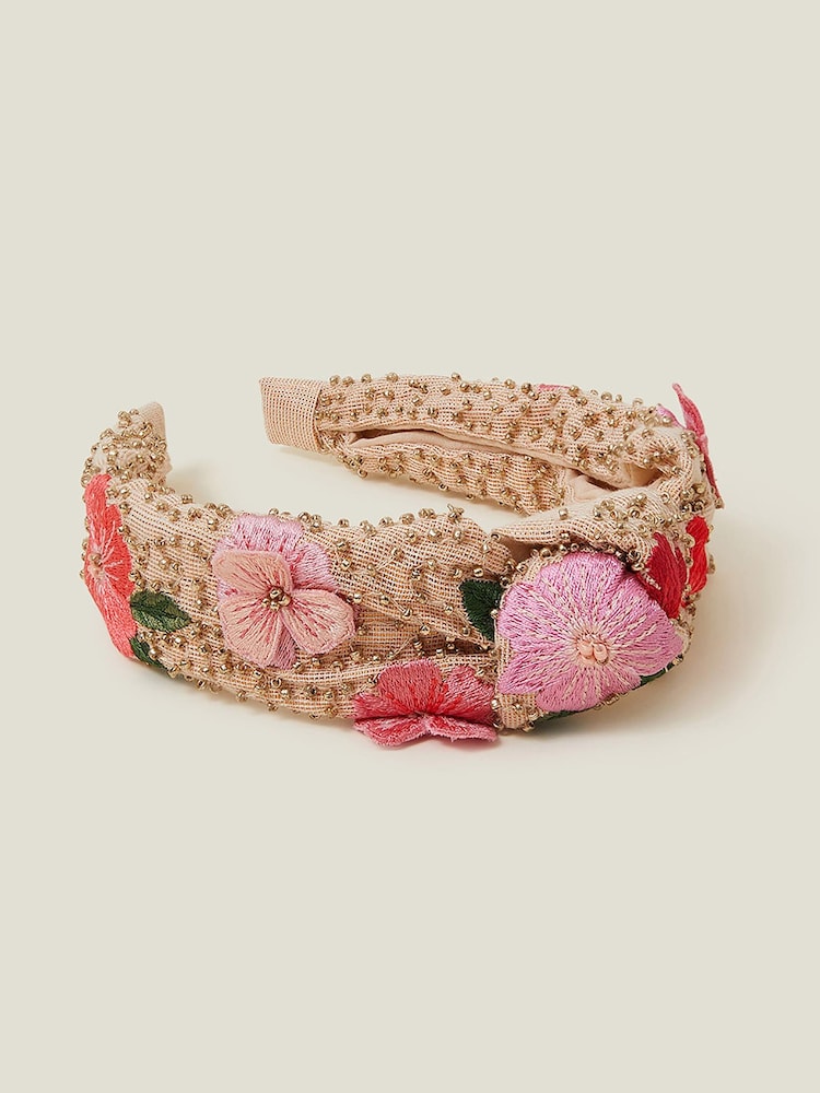Angels By Accessorize Girls Pink Flower Embellished Headband - Image 1 of 2