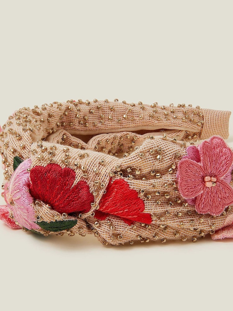Angels By Accessorize Girls Pink Flower Embellished Headband - Image 2 of 2
