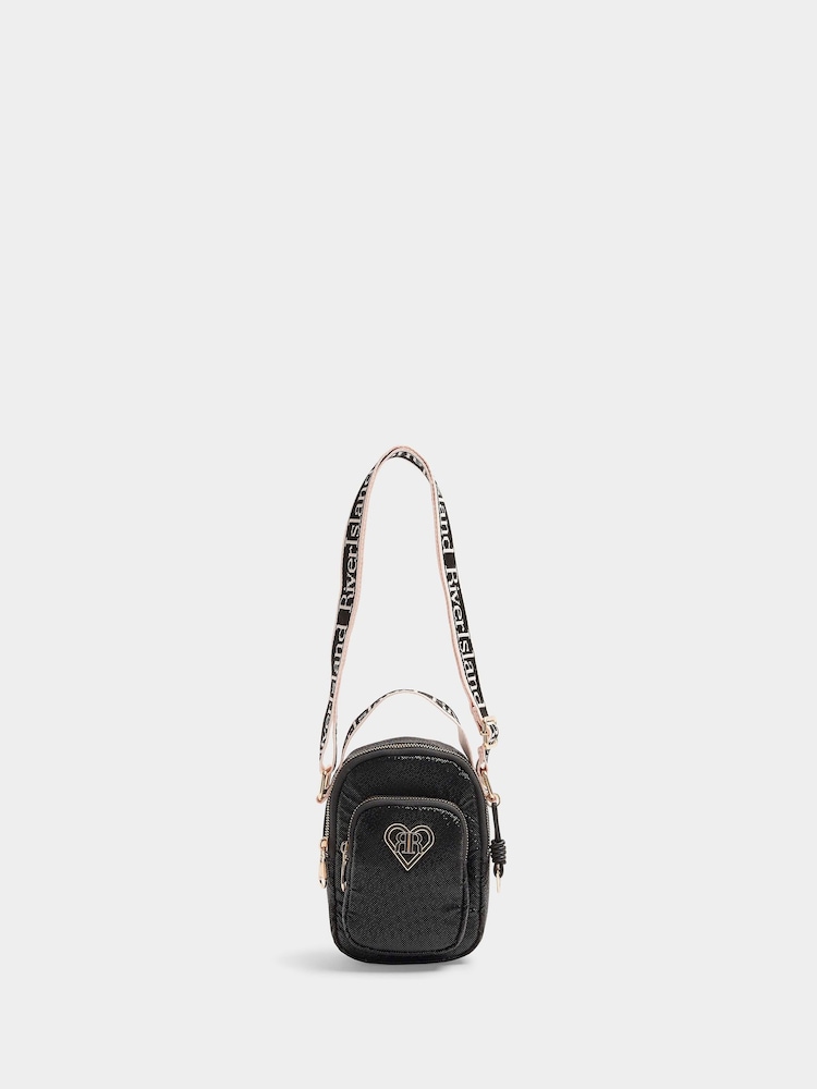 River Island Black Girls Disco Nylon Festival Bag - Image 1 of 4