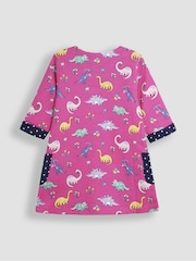 JoJo Maman Bébé Fuchsia Pink Dino A-Line Dress - Image 2 of 4