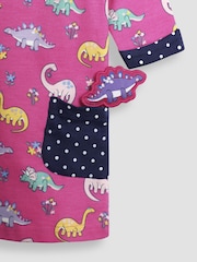 JoJo Maman Bébé Fuchsia Pink Dino A-Line Dress - Image 4 of 4