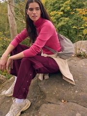 Pink Bright High Roll Neck Rib Knitted Jumper with Wool - Image 2 of 5