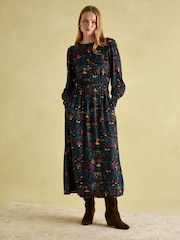 Joules Georgina Navy Elasticated Waist Maxi Dress - Image 1 of 7