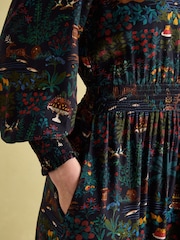 Joules Georgina Navy Elasticated Waist Maxi Dress - Image 6 of 7