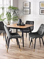 Julian Bowen Brown Findlay Square Dining Table - Image 2 of 6