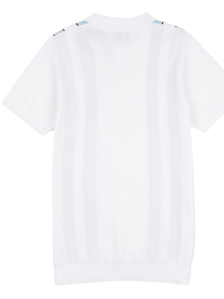 U.S. Polo Assn. White Regular Fit Mens Vertical Stripe Knit Polo Shirt - Image 6 of 7