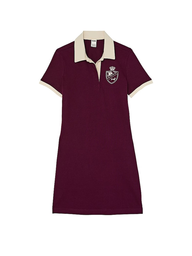 Victoria's Secret PINK Purple Rose Short Sleeve Rugby Dress - Image 3 of 3