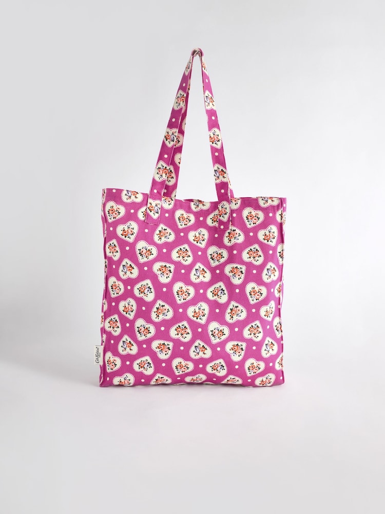 Cath Kidston Pink Hearts Large Book 100% Cotton Bag - Image 1 of 6