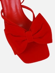 Simmi London Red Josie Bow Detail Heeled Sandals - Image 4 of 4