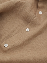 Reiss Camel Ruban Linen Button-Through Shirt - Image 5 of 5