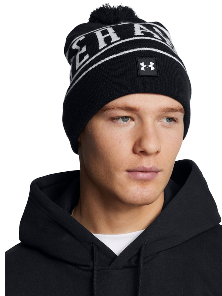 Under Armour Black Logo Halftime Pom Beanie - Image 1 of 3