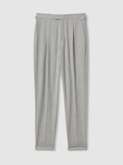 Reiss Grey Bridge Tapered Trousers with Turn-Ups - Image 2 of 6
