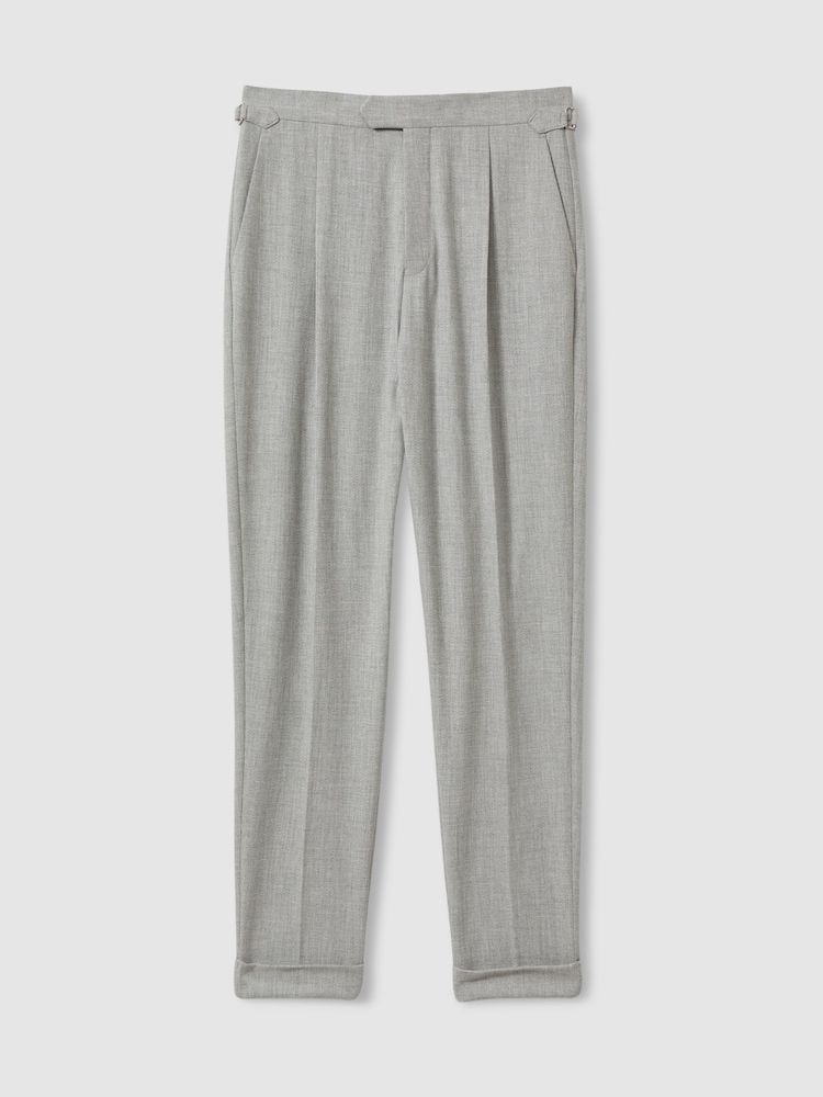 Reiss Grey Bridge Tapered Trousers with Turn-Ups - Image 2 of 6