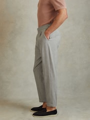 Reiss Grey Bridge Tapered Trousers with Turn-Ups - Image 3 of 6