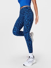 Sweaty Betty Blue Animal Swirl Print Full Length Power Workout Leggings - Image 4 of 10