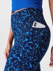 Sweaty Betty Blue Animal Swirl Print Full Length Power Workout Leggings - Image 8 of 10