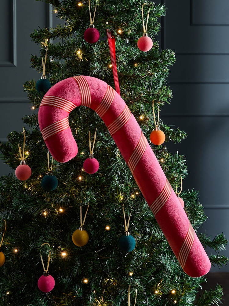 Pink XL Candy Cane Christmas Bauble - Image 1 of 3