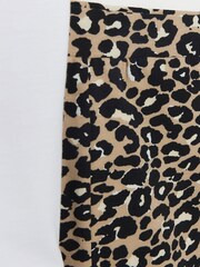 River Island Brown Girls 100% Cotton Leopard Girl T-Shirt and Cycle Short Set - Image 4 of 4