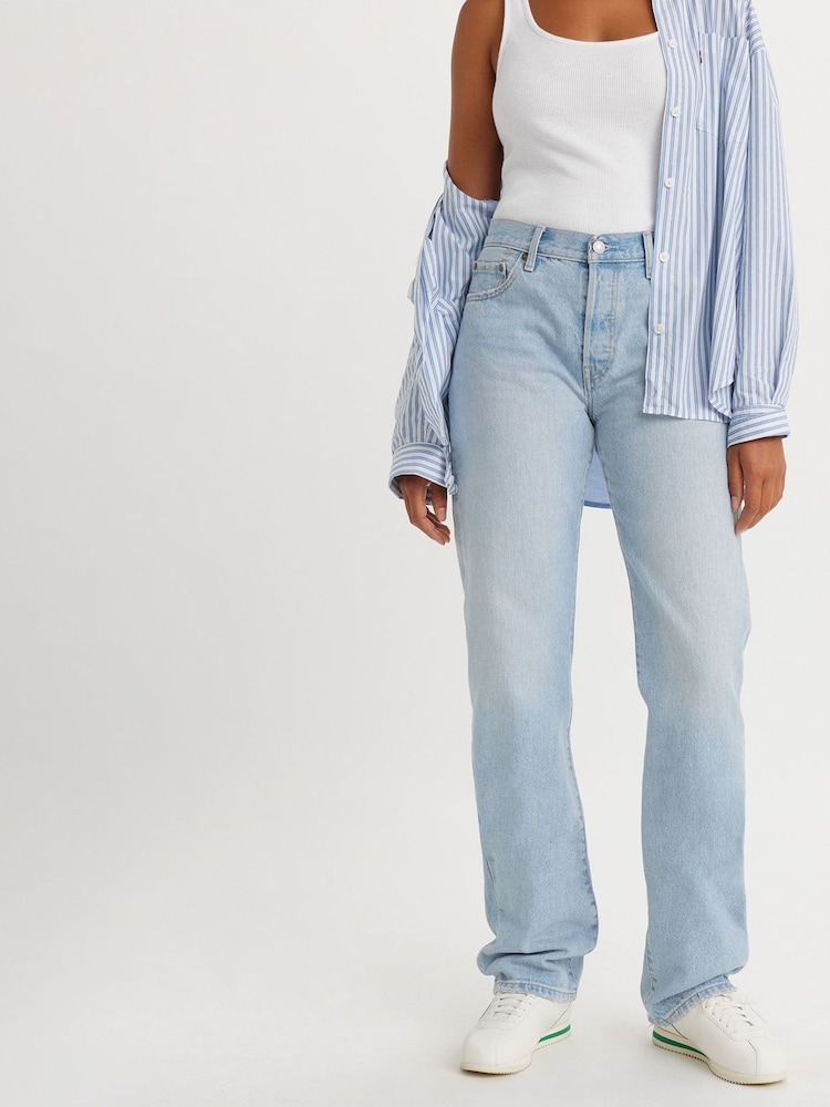 Levi's® Light Blue 501® 90's 100% Cotton Jeans - Image 4 of 8