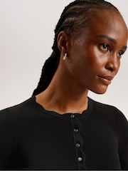 Ted Baker Black Kklara Scallop Trim Cardigan - Image 3 of 7