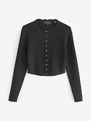 Ted Baker Black Kklara Scallop Trim Cardigan - Image 5 of 7
